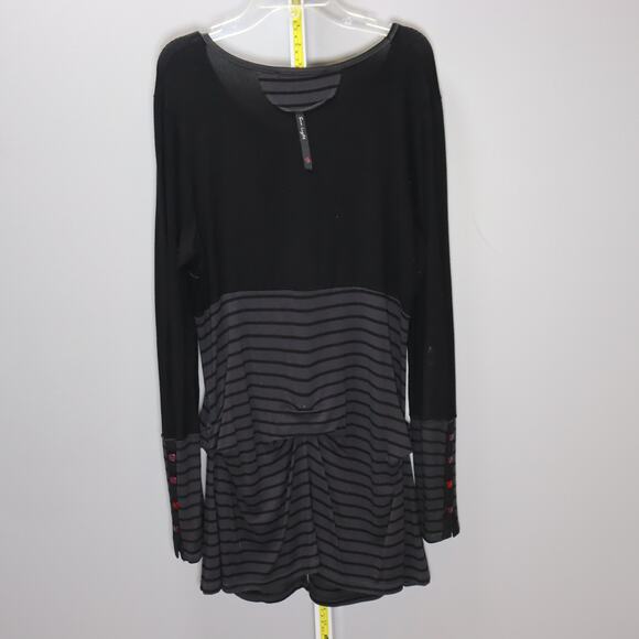 Sun Light T.Billy Artsy Striped Button Front Knit Dress T3 L/XL - Picture 2 of 4